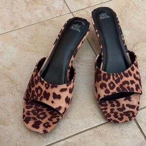 Wild Fable animal print Mule Heels, brown